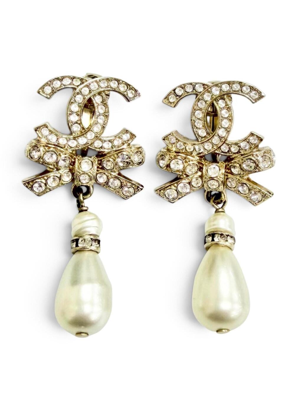 Chanel Cc Logo Clip-On Earrings Metal #343226C10B
